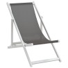 Chaises de plage pliables lot de 2 Aluminium et textilène Gris 553550553550