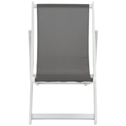 Chaises de plage pliables lot de 2 Aluminium et textilène Gris 553550553550