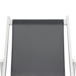 Chaises de plage pliables lot de 2 Aluminium et textilène Gris 553550553550