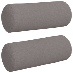 Coussins d'accent 2 pcs Taupe Ø 15 x 40 cm tissu 553572553572