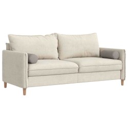 Coussins d'accent 2 pcs Taupe Ø 15 x 40 cm tissu 553572553572