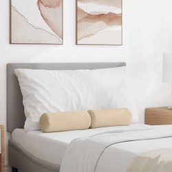 Coussins d'accent 2 pcs Crème Ø 15 x 40 cm Tissu en microfibre 553573553573