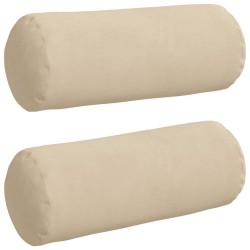 Coussins d'accent 2 pcs Crème Ø 15 x 40 cm Tissu en microfibre 553573553573