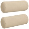 Coussins d'accent 2 pcs Crème Ø 15 x 40 cm Tissu en microfibre 553573553573