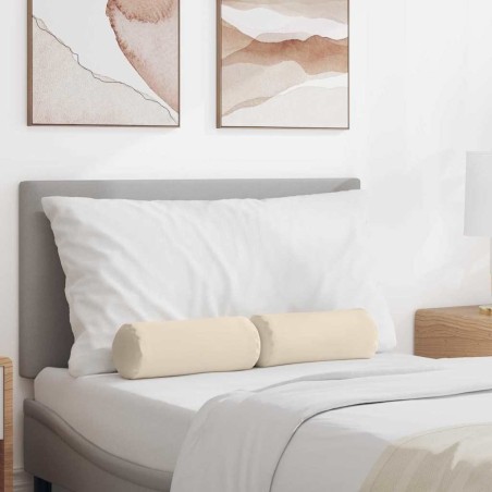 Coussins d'accent 2 pcs Beige Ø 15 x 40 cm Tissu en microfibre 553574553574