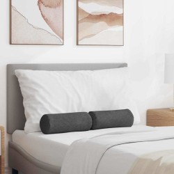 Coussins d'accent 2 pcs Gris foncé Ø 15 x 40 cm 553575553575