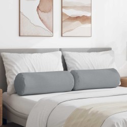 Coussins d'accent 2 pcs Gris clair Ø 25 x 70 cm tissu 553576553576