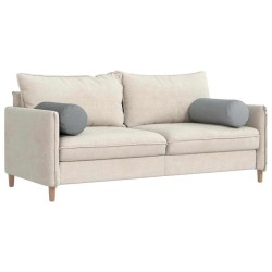 Coussins d'accent 2 pcs Gris clair Ø 25 x 70 cm tissu 553576553576