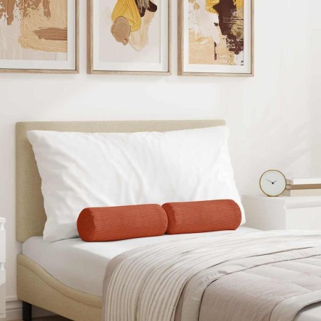 Coussins d'accent 2 pcs Rouge orange Ø 15 x 40 cm 553577553577