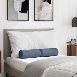 Coussins d'accent 2 pcs Bleu Ø 15 x 40 cm 553581553581