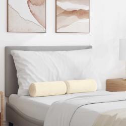 Coussins d'accent 2 pcs Crème Ø 15 x 40 cm 553582553582