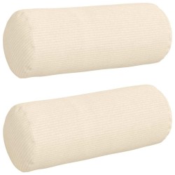 Coussins d'accent 2 pcs Crème Ø 15 x 40 cm 553582553582