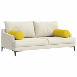 Coussins d'accent 2 pcs Jaune clair Ø 25 x 70 cm tissu 553584553584