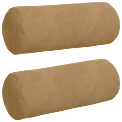 Coussins d'accent 2 pcs Marron Ø 15 x 40 cm 553585553585