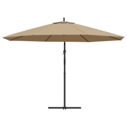 Parasol de jardin en porte-à-faux et poteau en aluminium taupe 553586553586