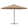 Parasol de jardin en porte-à-faux et poteau en aluminium taupe 553586553586