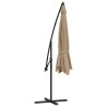 Parasol de jardin en porte-à-faux et poteau en aluminium taupe 553586553586