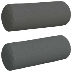Coussins d'accent 2 pcs Gris foncé Ø 25 x 70 cm tissu 553587553587