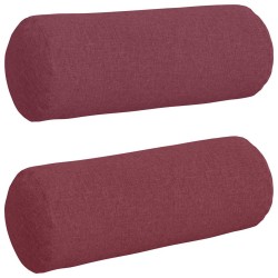 Coussins d'accent 2 pcs Bordeaux Ø 25 x 70 cm tissu 553590553590