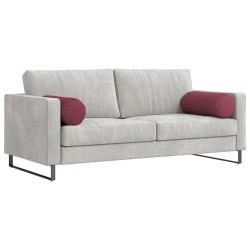 Coussins d'accent 2 pcs Bordeaux Ø 25 x 70 cm tissu 553590553590