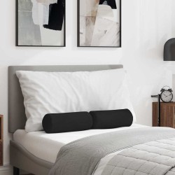 Coussins d'accent 2 pcs Noir Ø 15 x 40 cm Tissu en microfibre 553592553592