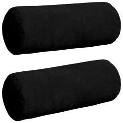 Coussins d'accent 2 pcs Noir Ø 15 x 40 cm Tissu en microfibre 553592553592