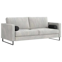 Coussins d'accent 2 pcs Noir Ø 15 x 40 cm Tissu en microfibre 553592553592