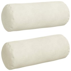 Coussins d'accent 2 pcs Crème Ø 15 x 40 cm 553593553593
