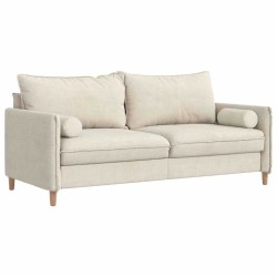 Coussins d'accent 2 pcs Crème Ø 15 x 40 cm 553593553593