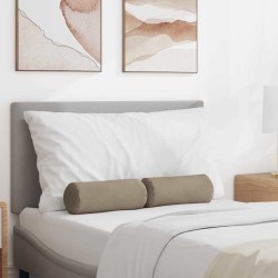 Coussins d'accent 2 pcs Taupe Ø 15 x 40 cm Tissu en microfibre 553596553596