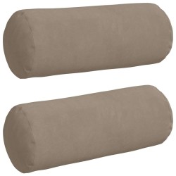 Coussins d'accent 2 pcs Taupe Ø 15 x 40 cm Tissu en microfibre 553596553596