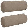 Coussins d'accent 2 pcs Taupe Ø 15 x 40 cm Tissu en microfibre 553596553596