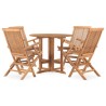 Ensemble à manger d'extérieur pliable 5 pcs Bois solide de teck 553620553620