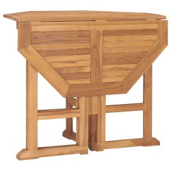 Ensemble à manger d'extérieur pliable 5 pcs Bois solide de teck 553621553621