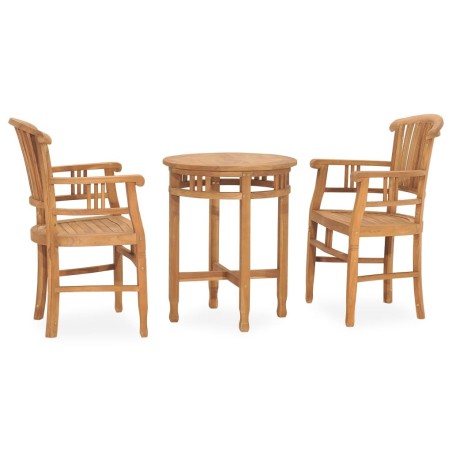 Ensemble à manger de jardin 3 pcs bois de teck solide 553625553625