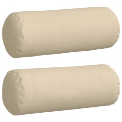 Coussins d'accent 2 pcs Crème Ø 25 x 70 cm tissu 553629553629