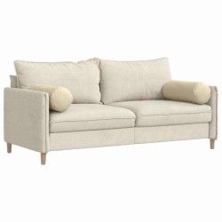 Coussins d'accent 2 pcs Crème Ø 25 x 70 cm tissu 553629553629