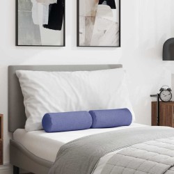 Coussins d'accent 2 pcs Bleu denim Ø 15 x 40 cm tissu 553630553630