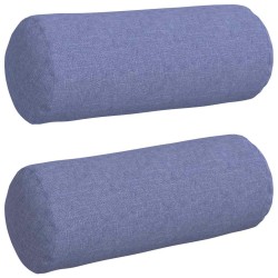 Coussins d'accent 2 pcs Bleu denim Ø 15 x 40 cm tissu 553630553630