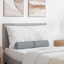 Coussins d'accent 2 pcs Gris clair Ø 15 x 40 cm tissu 553632553632