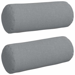 Coussins d'accent 2 pcs Gris clair Ø 15 x 40 cm tissu 553632553632