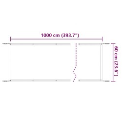 Auvent vertical Taupe 60x1000 cm Tissu oxford 553635553635