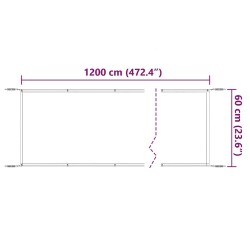 Auvent vertical Taupe 60x1200 cm Tissu oxford 553636553636