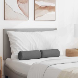 Coussins d'accent 2 pcs Gris foncé Ø 15 x 40 cm tissu 553641553641