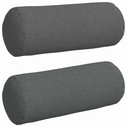 Coussins d'accent 2 pcs Gris foncé Ø 15 x 40 cm tissu 553641553641