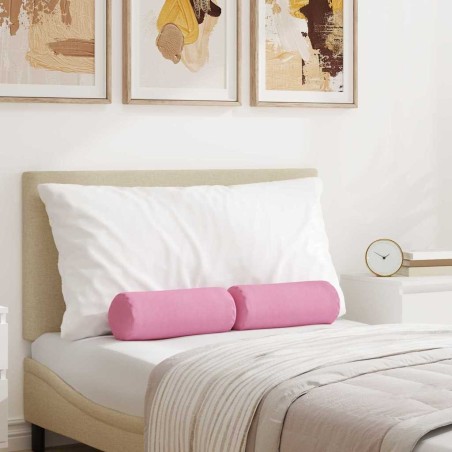 Coussins d'accent 2 pcs Rose Ø 15 x 40 cm tissu 553642553642