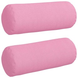 Coussins d'accent 2 pcs Rose Ø 15 x 40 cm tissu 553642553642