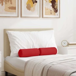 Coussins d'accent 2 pcs Rouge Ø 15 x 40 cm tissu 553644553644