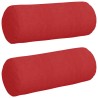 Coussins d'accent 2 pcs Rouge Ø 15 x 40 cm tissu 553644553644