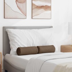 Coussins d'accent 2 pcs Marron Ø 15 x 40 cm tissu 553645553645